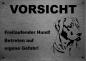 Preview: Edelstahl Warnschild Rhodesian Ridgeback VORSICHT Freilaufender Hund! Betreten auf eigene Gefahr!